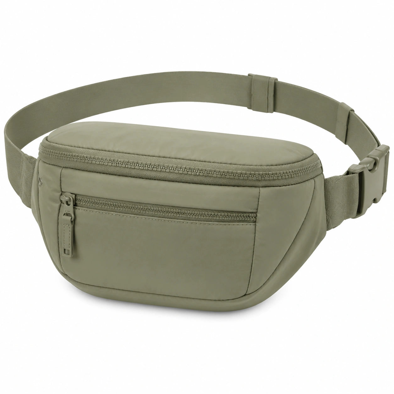 Riñonera 30 x 8 x 15 cm de tejido sintético verde oliva con correa ajustable para uso diario